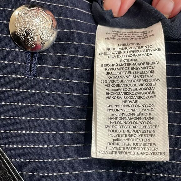 Lauren Ralph Lauren Navy Ponte Knit Pinstripe Jacket - XL - $195 - NEW! - Picture 9 of 15